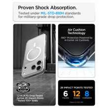 SPIGEN dėklas ULTRA HYBRID, suderinamas su „MagSafe“, skirtas IPHONE 17 Pro / 18 Pro, šerkšno baltumo SPIGEN dėklas ULTRA HYBRID, suderinamas su „MagSafe“, skirtas IPHONE 17 Pro / 18 Pro, šerkšno baltumo