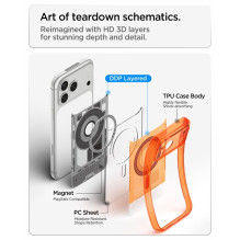 SPIGEN dėklas ULTRA HYBRID, suderinamas su „MagSafe“, skirtas IPHONE 17 Pro / 18 Pro c-one, mandarinų spalvos SPIGEN dėklas ULTRA HYBRID, suderinamas su „MagSafe“, skirtas IPHONE 17 Pro / 18 Pro c-one, mandarinų spalvos