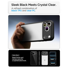 SPIGEN dėklas ULTRA HYBRID, skirtas IPHONE 18 Pro Max / 17 Pro Max, matinės juodos spalvos SPIGEN dėklas ULTRA HYBRID, skirtas IPHONE 18 Pro Max / 17 Pro Max, matinės juodos spalvos