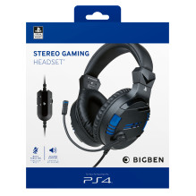 NACON BIGBEN GAMING HEADPHONES WITH MICROPHONE PS4 V3 BLACK / BLUE PS4OFHEADSETV3