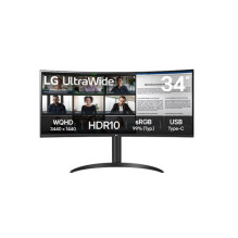 LG 86.42cm / 34" (3440x1440) LG Ultra Wide Curved 34WR55QK-B.AEU WQHD HDR10 5ms 2xHDMI DP USB-C