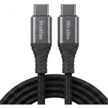 USB-C-USB-C cable Wirellee (1 m, 60 W, PD 3.0, black)