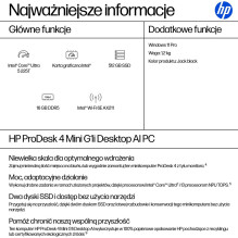 HP ProDesk 4 Mini G1i Ultra 5 225T 16GB DDR5 5600 SSD 512 Arc W11Pro 3Y OnSite stacionarus stacionarus kompiuteris