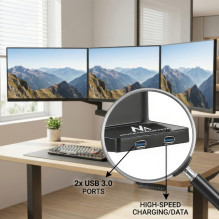 „Maclean MC-811“ monitoriaus laikiklis, skirtas 3 LCD LED monitoriams, USB, 17–27 colių, 3 x 7 kg, VESA „Maclean MC-811“ monitoriaus laikiklis, skirtas 3 LCD LED monitoriams, USB, 17–27 colių, 3 x 7 kg, VESA