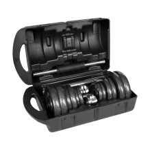 REBEL ACTIVE reguliuojamo svorio hanteliai dėkle, 20 kg, su štanga