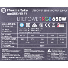 Power supply Thermaltake Litepower RGB PS-LTP-0650NHSANE-1 (650 W Active 120 mm)