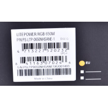 Power supply Thermaltake Litepower RGB PS-LTP-0650NHSANE-1 (650 W Active 120 mm)