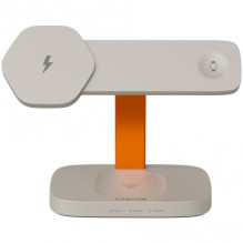 CANYON Wireless Charging Station Hexagon 310 3in1 LightGrey / Orange