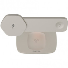 CANYON Wireless Charging Station Hexagon 310 3in1 LightGrey / Orange