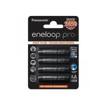 Įkraunamos „Panasonic“ baterijos, 4 vnt. AA, BK-3HCCE-4BE (2450 mAh)
