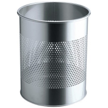 Round metal wastebasket 15L Perforated 165mm Silver Round metal wastebasket 15L Perforated 165mm Silver