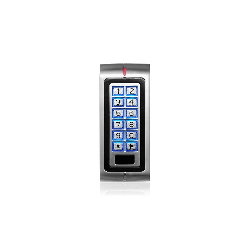 Multifunctional keyboard with proximity card reader and integrated controller.