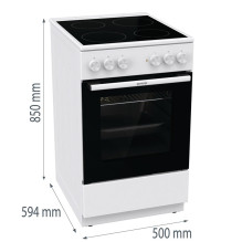 Electric stove with electric oven Gorenje GEC5A41WG Electric stove with electric oven Gorenje GEC5A41WG
