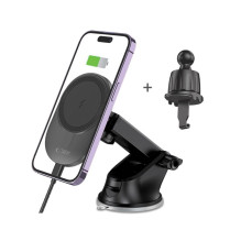 Tech-Protect Universal Tech-Protect MM15W-V1 Car Phone Holder with MagSafe 15W Wireless Charger for Cockpit / Air Vent - Tech-Protect Universal Tech-Protect MM15W-V1 Car Phone Holder with MagSafe 15W Wireless Charger for Cockpit / Air Vent -