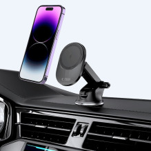 Tech-Protect Universal Tech-Protect MM15W-V1 Car Phone Holder with MagSafe 15W Wireless Charger for Cockpit / Air Vent - Tech-Protect Universal Tech-Protect MM15W-V1 Car Phone Holder with MagSafe 15W Wireless Charger for Cockpit / Air Vent -