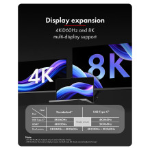 RAID Korpusas, skirtas 2x M.2 NVMe SSD su prijungimo stotimi, 40 Gbps talpa, vaizdo išvestis 8K@30 Hz, programinė įranga RAID Korpusas, skirtas 2x M.2 NVMe SSD su prijungimo stotimi, 40 Gbps talpa, vaizdo išvestis 8K@30 Hz, programinė įranga
