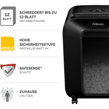 Fellowes Powershred LX85 Aktenvernichter CrossCut 12 Blatt 4x40mm P-4 Fellowes Powershred LX85 Aktenvernichter CrossCut 12 Blatt 4x40mm P-4