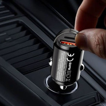 Dudao Dudao R3MAX 48W QC PD mini car charger - black