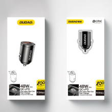 Dudao Dudao R3MAX 48W QC PD mini car charger - black