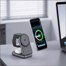 Tech-Protect Tech-Protect A53 3in1 MagSafe 25W QI2.2 Wireless Charger - Dark Gray Tech-Protect Tech-Protect A53 3in1 MagSafe 25W QI2.2 Wireless Charger - Dark Gray