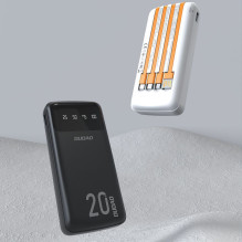Dudao Dudao large capacity powerbank with 4 built-in cables 20000mAh USB Type C + micro USB + Lightning + USB-A (input) Dudao Dudao large capacity powerbank with 4 built-in cables 20000mAh USB Type C + micro USB + Lightning + USB-A (input)