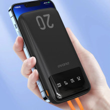 Dudao Dudao large capacity powerbank with 4 built-in cables 20000mAh USB Type C + micro USB + Lightning + USB-A (input) Dudao Dudao large capacity powerbank with 4 built-in cables 20000mAh USB Type C + micro USB + Lightning + USB-A (input)