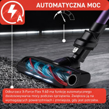Dulkių siurblys - Tefal X-Force Flex 9.60, 100 AW, violetinis Dulkių siurblys - Tefal X-Force Flex 9.60, 100 AW, violetinis