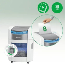 Leitz IQ Optimax AutoFeed 150 80380000 paper shredder, P4, 150 sheets, 15-litre waste bin Leitz IQ Optimax AutoFeed 150 80380000 paper shredder, P4, 150 sheets, 15-litre waste bin