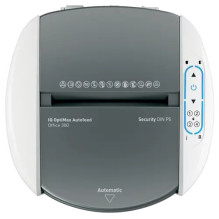Leitz 80410000 IQ Optimax AutoFeed 300 paper shredder, P5, 300 sheets, 25-litre waste bin