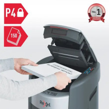 Rexel ShredMax AutoFeed+ 150X paper shredder, P4, 150 sheets, 15-litre waste bin Rexel ShredMax AutoFeed+ 150X paper shredder, P4, 150 sheets, 15-litre waste bin