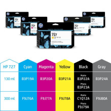Rašalo kasetė HP pilka HP 727 DesignJet 300 ml - F9J80A