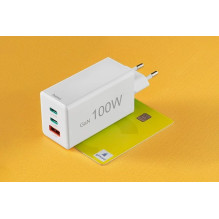 Hama 00125140 charger 100W GaN PD QC 2× USB-C 1× USB-A Hama 00125140 charger 100W GaN PD QC 2× USB-C 1× USB-A