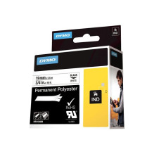 Label Tape - Dymo Vinyl 18484 Durable Polyester Glossy Finish Black White Label Tape - Dymo Vinyl 18484 Durable Polyester Glossy Finish Black White