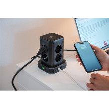 Buitinis ilgintuvas-stovas BRENNENSTUHL, 8 vietų, 3USB, 2 m