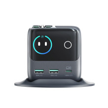 Joyroom Joyroom Podix JR-TRD01 GaN 140W Desktop Charger with 5 Ports and Dual Retractable Cables - Gray