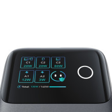 Joyroom Joyroom Podix JR-TRD01 GaN 140W Desktop Charger with 5 Ports and Dual Retractable Cables - Gray