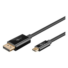 Goobay USB adapteris, USB-C Stecker DisplayPort Stecker, 4K 60Hz (schwarz, 2 metrai, 21,6 Gbit / s) Goobay USB adapteris, USB-C Stecker DisplayPort Stecker, 4K 60Hz (schwarz, 2 metrai, 21,6 Gbit / s)