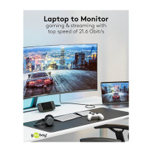 Goobay USB adapteris, USB-C Stecker DisplayPort Stecker, 4K 60Hz (schwarz, 2 metrai, 21,6 Gbit / s) Goobay USB adapteris, USB-C Stecker DisplayPort Stecker, 4K 60Hz (schwarz, 2 metrai, 21,6 Gbit / s)