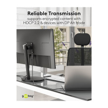 Goobay USB adapteris, USB-C Stecker DisplayPort Stecker, 4K 60Hz (schwarz, 2 metrai, 21,6 Gbit / s) Goobay USB adapteris, USB-C Stecker DisplayPort Stecker, 4K 60Hz (schwarz, 2 metrai, 21,6 Gbit / s)