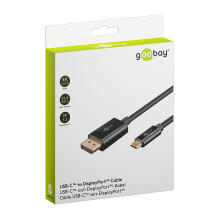 Goobay USB adapteris, USB-C Stecker DisplayPort Stecker, 4K 60Hz (schwarz, 2 metrai, 21,6 Gbit / s) Goobay USB adapteris, USB-C Stecker DisplayPort Stecker, 4K 60Hz (schwarz, 2 metrai, 21,6 Gbit / s)