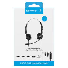 SANDBERG USB+RJ9 / 11 Headset Pro Stereo