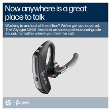 HP Poly Voyager 5200 USB-A Bluetooth Headset +BT700 dongle (206110-102)