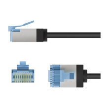 Goobay Ultraflexibles Cat.6a Patchkabel slim, U / FTP (schwarz, 1 metras, extrakurze Stecker) Goobay Ultraflexibles Cat.6a Patchkabel slim, U / FTP (schwarz, 1 metras, extrakurze Stecker)