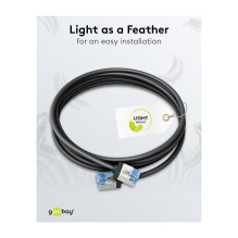 Goobay Ultraflexibles Cat.6a Patchkabel slim, U / FTP (schwarz, 1 metras, extrakurze Stecker) Goobay Ultraflexibles Cat.6a Patchkabel slim, U / FTP (schwarz, 1 metras, extrakurze Stecker)