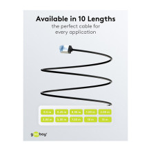 Goobay Ultraflexibles Cat.6a Patchkabel slim, U / FTP (schwarz, 1 metras, extrakurze Stecker) Goobay Ultraflexibles Cat.6a Patchkabel slim, U / FTP (schwarz, 1 metras, extrakurze Stecker)
