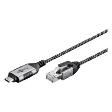 Goobay Ethernet-Adapterkabel USB-C 3.2 Gen2 RJ-45 (schwarz / grau, 3 metrai) Goobay Ethernet-Adapterkabel USB-C 3.2 Gen2 RJ-45 (schwarz / grau, 3 metrai)