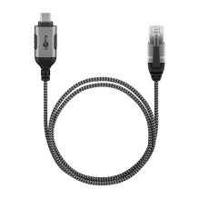 Goobay Ethernet-Adapterkabel USB-C 3.2 Gen2 RJ-45 (schwarz / grau, 3 metrai) Goobay Ethernet-Adapterkabel USB-C 3.2 Gen2 RJ-45 (schwarz / grau, 3 metrai)