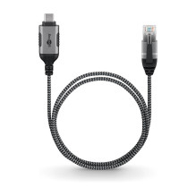 Goobay Ethernet-Adapterkabel USB-C 3.2 Gen2 RJ-45 (schwarz / grau, 3 metrai) Goobay Ethernet-Adapterkabel USB-C 3.2 Gen2 RJ-45 (schwarz / grau, 3 metrai)