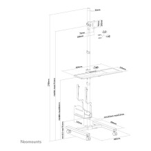 Neomounts FPMA-MOBILE1700 mobilusis Arbeitsplatz für PC, Flachbildschirm (maks. 32" / 81 cm), Tastatur und Maus. Neomounts FPMA-MOBILE1700 mobilusis Arbeitsplatz für PC, Flachbildschirm (maks. 32" / 81 cm), Tastatur und Maus.