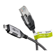 Goobay Ethernet-Adapterkabel USB-C 3.2 Gen2 RJ-45 (schwarz / grau, 3 metrai) Goobay Ethernet-Adapterkabel USB-C 3.2 Gen2 RJ-45 (schwarz / grau, 3 metrai)